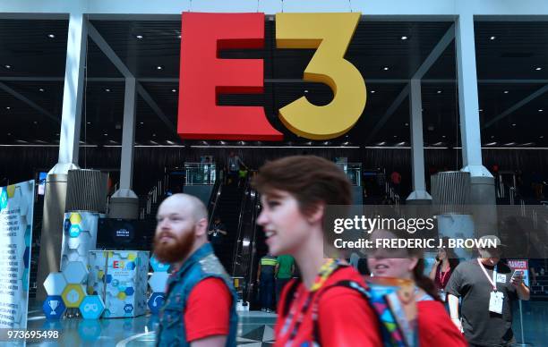 Gaming fans attend the 24th Electronic Expo, or E3 2018 in Los Angeles, California on June 13 where hardware manufacturers, software developers and...