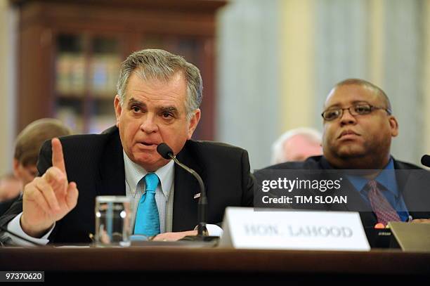 Transportation Secretary Ray LaHood and David Strickland, administrator of the National Highway Traffic Safety Administration testify before the...