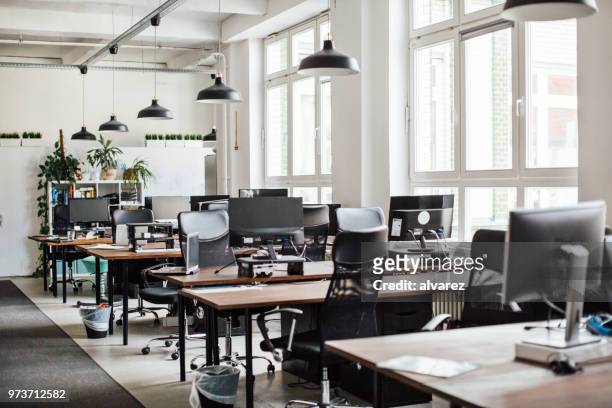 interior of modern office - desk stock pictures, royalty-free photos & images