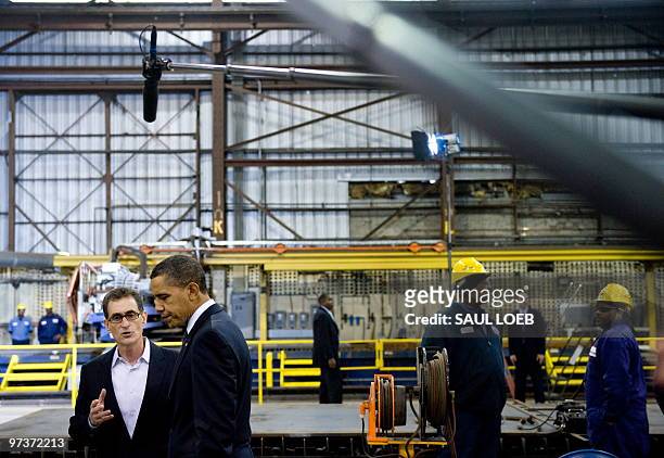President Barack Obama takes a tour of Chatham Steel in Savannah, Georgia, March 2, 2010. Obama traveled to the area for the next stop of the White...