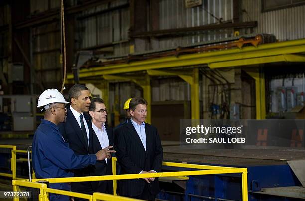 President Barack Obamatakes a tour of Chatham Steel in Savannah, Georgia, March 2, 2010. Obama traveled to the area for the next stop of the White...