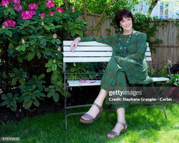 Actress, Anny Duperey poses during a photo-shoot on May 07, 2018 in Paris, France. On May 7, 2018 in Paris, France.