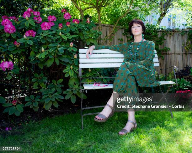 Actress, Anny Duperey poses during a photo-shoot on May 07, 2018 in Paris, France. On May 7, 2018 in Paris, France.