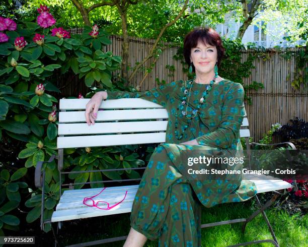 Actress, Anny Duperey poses during a photo-shoot on May 07, 2018 in Paris, France. On May 7, 2018 in Paris, France.