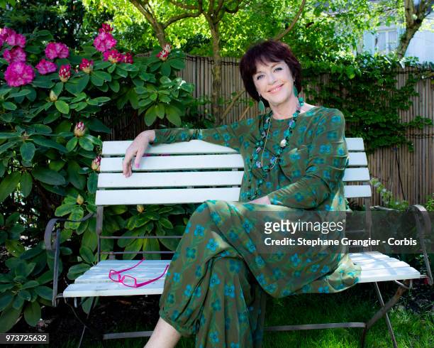 Actress, Anny Duperey poses during a photo-shoot on May 07, 2018 in Paris, France. On May 7, 2018 in Paris, France.