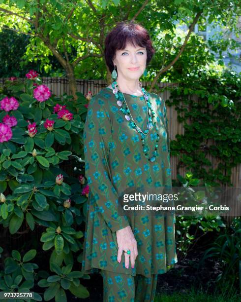Actress, Anny Duperey poses during a photo-shoot on May 07, 2018 in Paris, France. On May 7, 2018 in Paris, France.