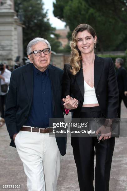 Paolo Taviani and Vittoria Puccini attend Globi D'Oro awards ceremony at the Academie de France Villa Medici on June 13, 2018 in Rome, Italy.