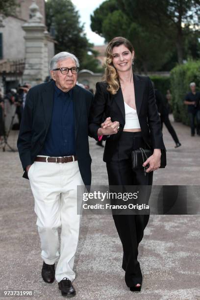 Paolo Taviani and Vittoria Puccini attend Globi D'Oro awards ceremony at the Academie de France Villa Medici on June 13, 2018 in Rome, Italy.