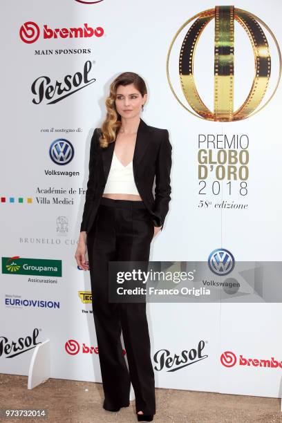 Vittoria Puccini attends Globi D'Oro awards ceremony at the Academie de France Villa Medici on June 13, 2018 in Rome, Italy.