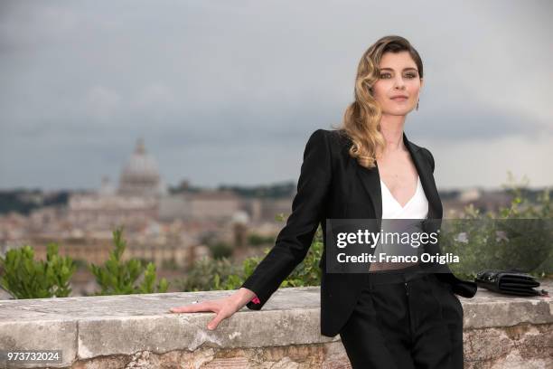 Vittoria Puccini attends Globi D'Oro awards ceremony at the Academie de France Villa Medici on June 13, 2018 in Rome, Italy.
