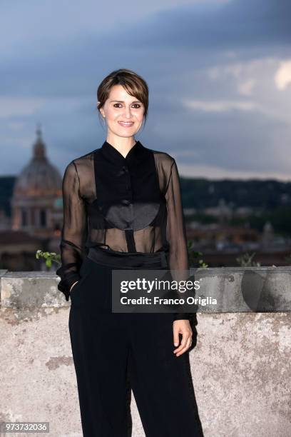 Paola Cortellesi attends Globi D'Oro awards ceremony at the Academie de France Villa Medici on June 13, 2018 in Rome, Italy.