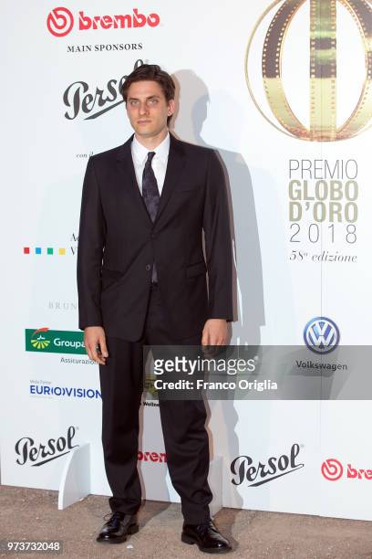 Luca Marinelli attends Globi D'Oro awards ceremony at the Academie de France Villa Medici on June 13, 2018 in Rome, Italy.