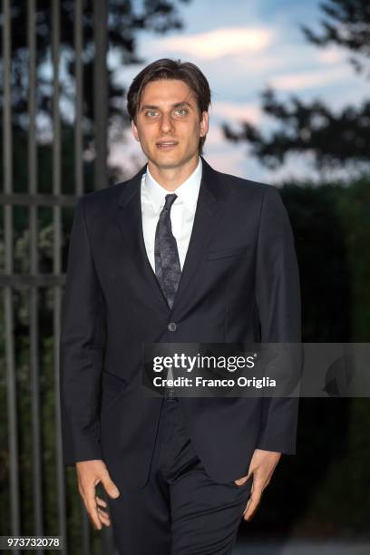 Luca Marinelli attends Globi D'Oro awards ceremony at the Academie de France Villa Medici on June 13, 2018 in Rome, Italy.