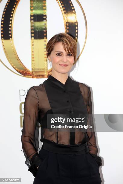 Paola Cortellesi attends Globi D'Oro awards ceremony at the Academie de France Villa Medici on June 13, 2018 in Rome, Italy.