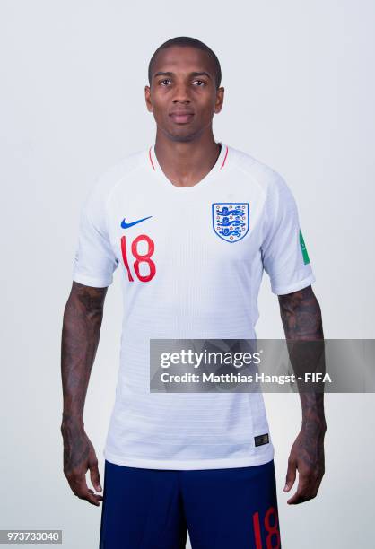 Ashley Young of England poses for a portrait during the official FIFA World Cup 2018 portrait session at on June 13, 2018 in Saint Petersburg, Russia.