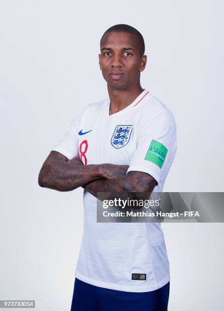 Ashley Young of England poses for a portrait during the official FIFA World Cup 2018 portrait session at on June 13, 2018 in Saint Petersburg, Russia.