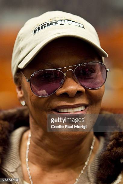 Grammy award-winning recording artist Dionne Warwick attends the musicFIRST Coalition's 2010 campaign launch at the Rayburn House Office Building on...