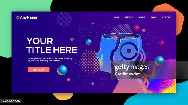 ai website template - website banner stock illustrations