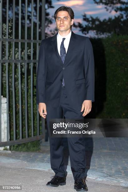 Luca Marinelli attends Globi D'Oro awards ceremony at the Academie de France Villa Medici on June 13, 2018 in Rome, Italy.