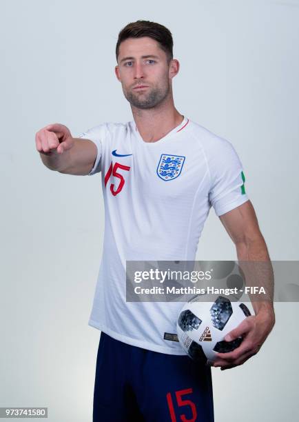 Gary Cahill of England poses for a portrait during the official FIFA World Cup 2018 portrait session at on June 13, 2018 in Saint Petersburg, Russia.