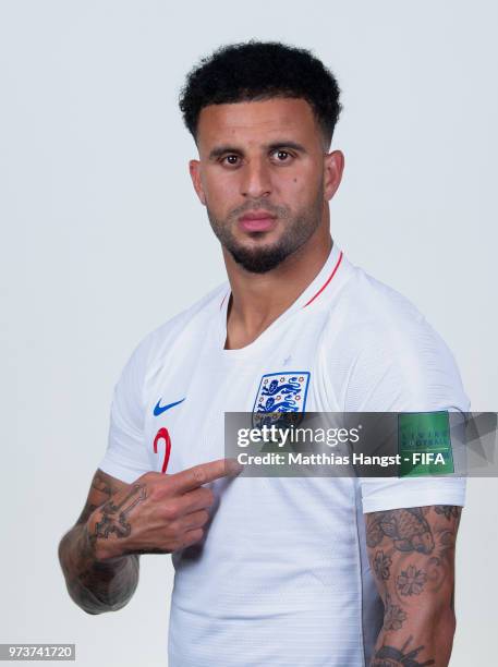 Kyle Walker of England poses for a portrait during the official FIFA World Cup 2018 portrait session at on June 13, 2018 in Saint Petersburg, Russia.