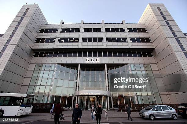 Members of staff leave the BBC Worldwide headquarters in White City on March 2, 2010 in London, England. BBC Worldwide is the BBC's main commercial...