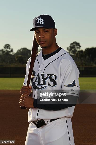 Desmond Jennings of the Tampa Bay Rays poses for a photo during Spring Training Media Photo Day at Charlotte County Sports Park on February 26, 2010...