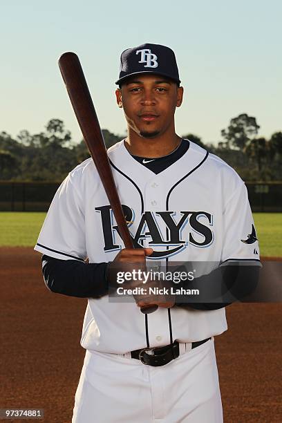 Desmond Jennings of the Tampa Bay Rays poses for a photo during Spring Training Media Photo Day at Charlotte County Sports Park on February 26, 2010...