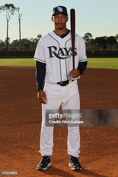 Desmond Jennings of the Tampa Bay Rays poses for a photo during Spring Training Media Photo Day at Charlotte County Sports Park on February 26, 2010...