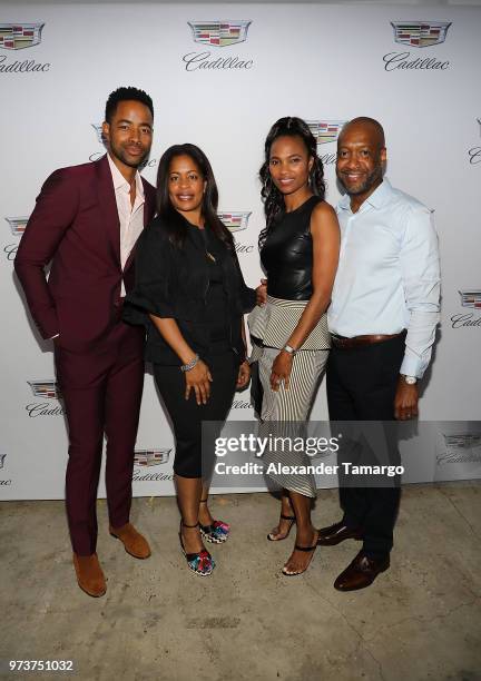 Actor Jay Ellis, GM TV One, Michelle Rice, Nicole Friday, and ABFF Founder & CEO, Jeff Friday attend Cadillac Welcome Luncheon At ABFF: Black...