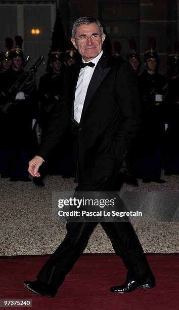 Of GDF Suez Gerard Mestrallet arrives to attend a state dinner honouring visiting Russian President Dmitry Medvedev at Elysee Palace on March 2, 2010...