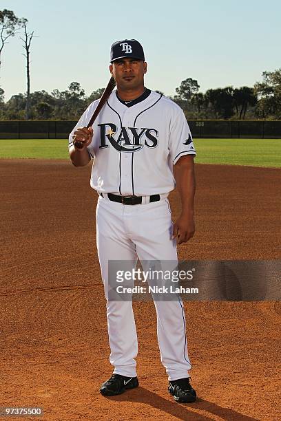 Alvin Colina of the Tampa Bay Rays poses for a photo during Spring Training Media Photo Day at Charlotte County Sports Park on February 26, 2010 in...