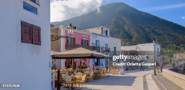 lingua promenade, salina (sicily, italy) - sicily stock pictures, royalty-free photos & images