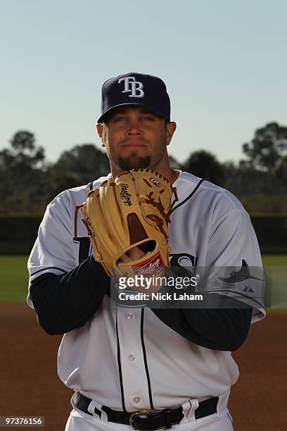 Jeff Bennett of the Tampa Bay Rays poses for a photo during Spring Training Media Photo Day at Charlotte County Sports Park on February 26, 2010 in...