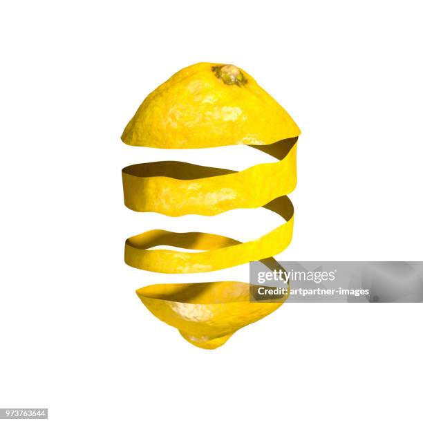 lemon peel shaped as a lemon - lemon ストックフォトと画像