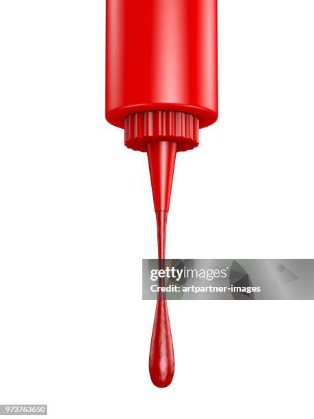 ketchup runs out of the bottle - ketchup stock pictures, royalty-free photos & images