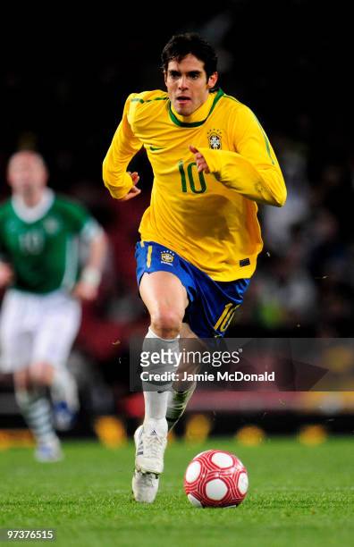 Kaka of Brasil in action during the International Friendly match between Republic of Ireland and Brazil played at Emirates Stadium on March 2, 2010...