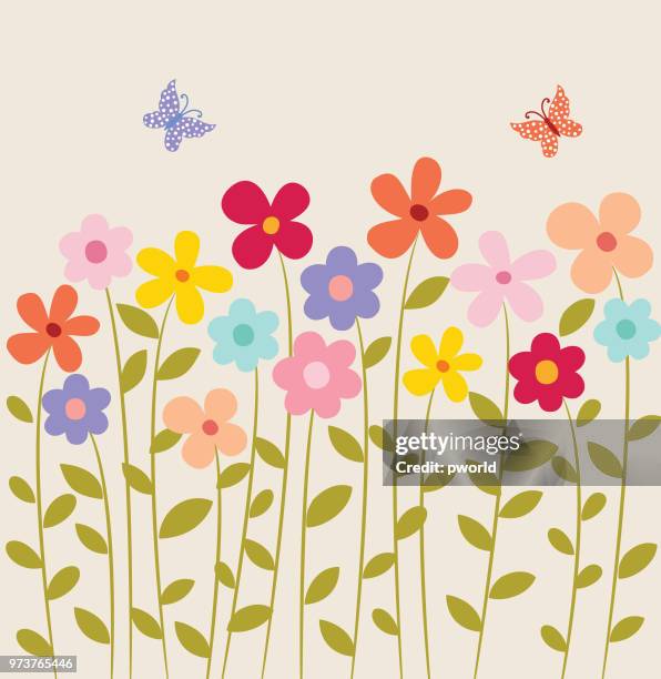 floral background . - spring flowers stock illustrations