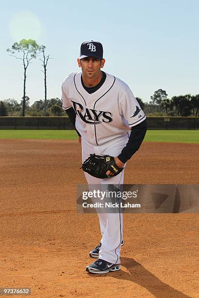 Grant Balfour of the Tampa Bay Rays poses for a photo during Spring Training Media Photo Day at Charlotte County Sports Park on February 26, 2010 in...