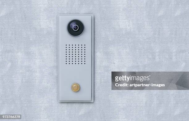 door security system with camera - doorbell stock pictures, royalty-free photos & images