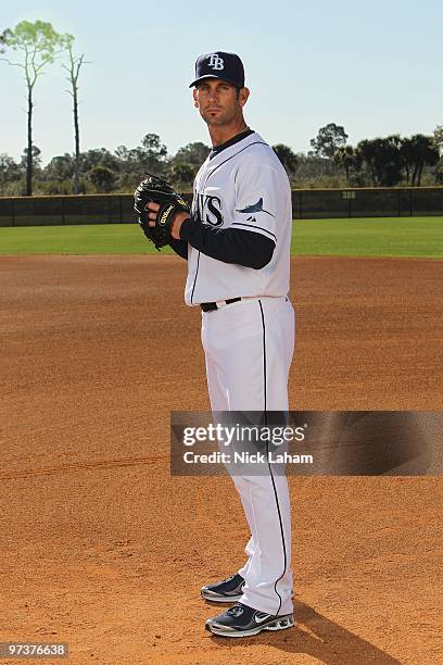 Grant Balfour of the Tampa Bay Rays poses for a photo during Spring Training Media Photo Day at Charlotte County Sports Park on February 26, 2010 in...