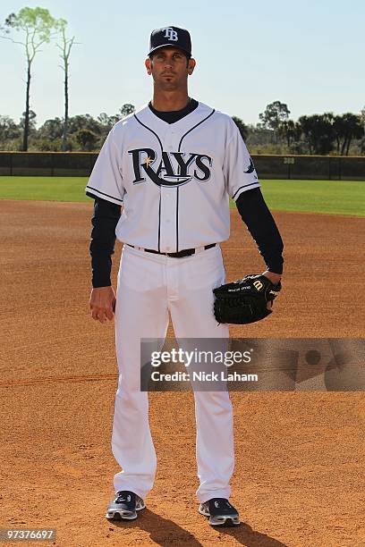 Grant Balfour of the Tampa Bay Rays poses for a photo during Spring Training Media Photo Day at Charlotte County Sports Park on February 26, 2010 in...