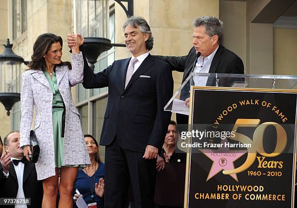 Veronica Berti, wife of opera and pop singer Andrea Bocelli with David Foster, music producer at the Hollywood Walk of Fame where Andrea was honored...