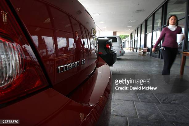 Chevrolet Cobalt is displayed at the Sierra Chevrolet auto dealership on March 2, 2010 in Monrovia, California. A power steering problem that has...