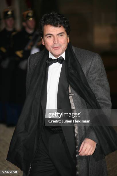 French Deputy Minister for European affairs Pierre Lellouche arrives to attend a state dinner at Elysee Palace on March 2, 2010 in Paris, France.