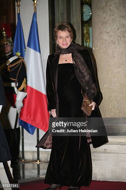 Laurence Parisot arrives to attend a state dinner at Elysee Palace on March 2, 2010 in Paris, France.