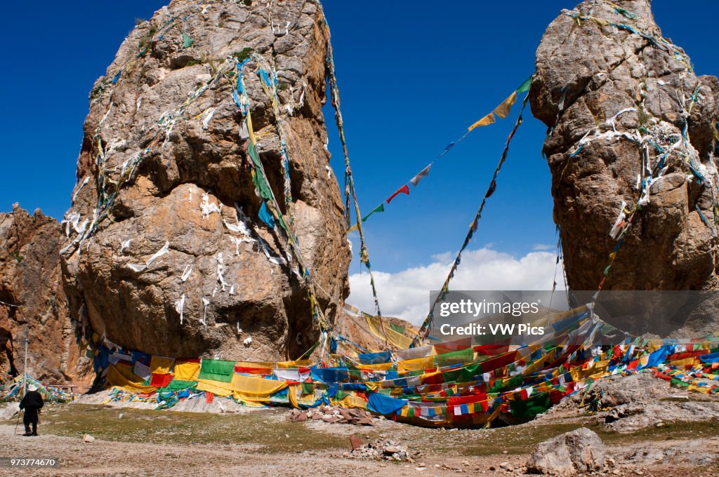 Prayer flags at the Couple Stone.
