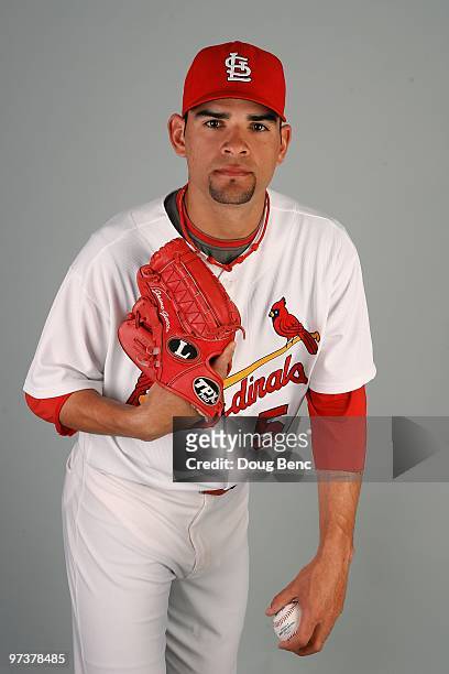 Pitcher Jaime Garcia of the St. Louis Cardinals during photo day at Roger Dean Stadium on March 1, 2010 in Jupiter, Florida.