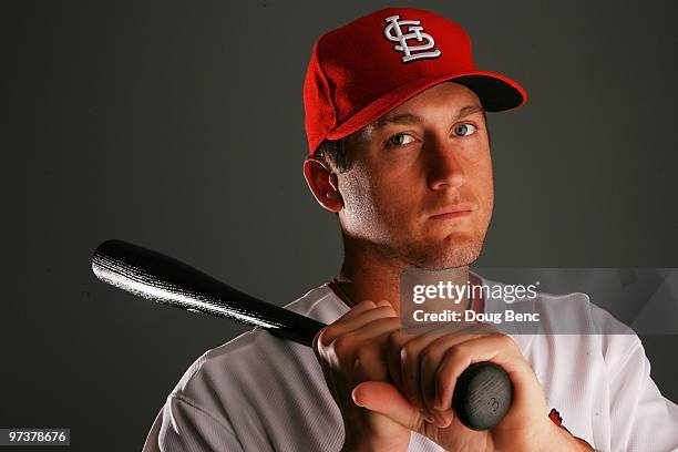 Infielder David Freese of the St. Louis Cardinals during photo day at Roger Dean Stadium on March 1, 2010 in Jupiter, Florida.