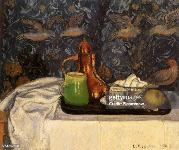 Coffee Tray Still Life, Pissarro, Camille, 1900 .